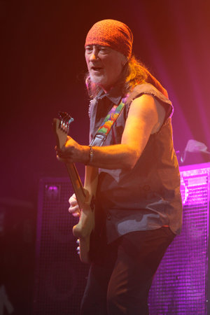 MINSK, BELARUS - MARCH 27, 2011  The famous rock band Deep Purple performs on stage during thier...