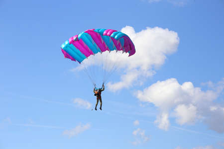 Vitebsk, Belarus - August 2, 2015: paratrooper during the celebration of the Paratroopers VDV Day on August 2, 2015 in Vitebskのeditorial素材