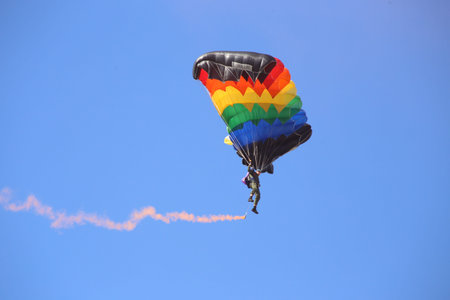 Vitebsk, Belarus - August 2, 2015: paratrooper during the celebration of the Paratroopers VDV Day on...