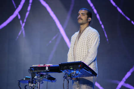 VITEBSK, BELARUS - JULY 17: Swiss band Kadebostany (Kadebostan, Kristina, Jaafar Aggiouri, Jrme Lonard) perform during the 25th Slavyansky Bazar Festival on July 17, 2016 in Vitebsk, Belarusのeditorial素材