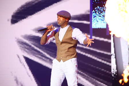 VITEBSK, BELARUS - JULY 17: French singer Willy William performs during the 25th Slavyansky Bazar Festival on July 17, 2016 in Vitebsk, Belarusのeditorial素材