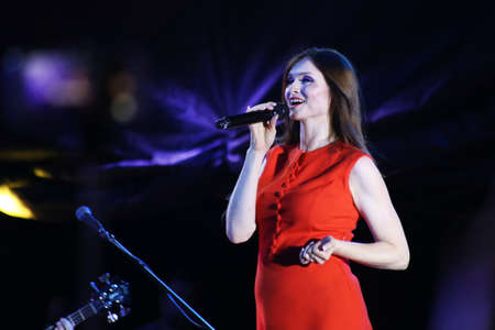 Minsk, Belarus - August 13, 2018: British singer Sophie Michelle Ellis-Bextor performs during A-Fest in Minsk, Belarusのeditorial素材