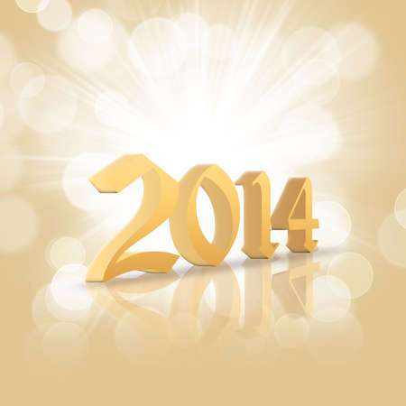 New year illustration with bokeh backgroundの写真素材