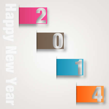 New Year design; number in colour paper-3の写真素材