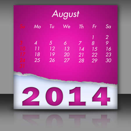 New Year 2014-Calendar Augustの写真素材