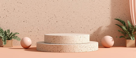 3d render of abstract minimal geometric forms. Glossy luxury podium for your design.の写真素材