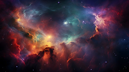 Universe scene with stars and galaxies in outer space showing beauty of spaceの素材