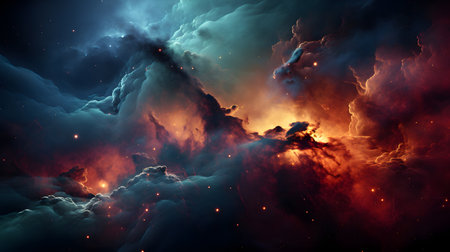 Universe scene with stars and galaxies in outer space showing beauty of spaceの素材