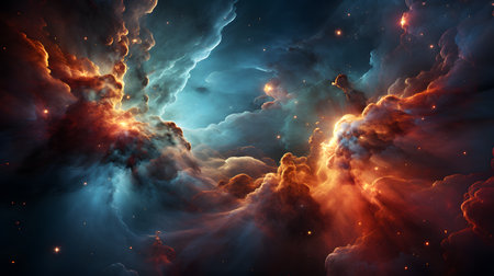 Universe scene with stars and galaxies in outer space showing beauty of spaceの素材