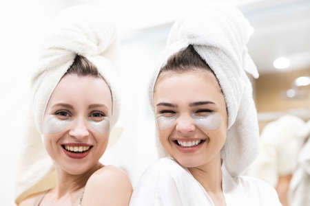 Portrait of young beautiful smiling european girlsの写真素材