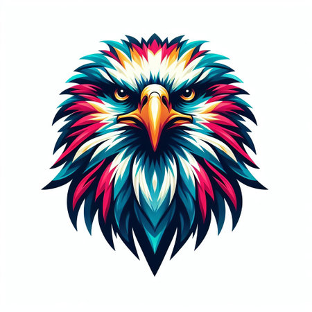 Eagle head vector illustration isolated on white background for t-shirt design.の素材