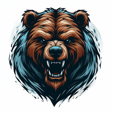 Grizzly bear head. illustration for your design.の素材