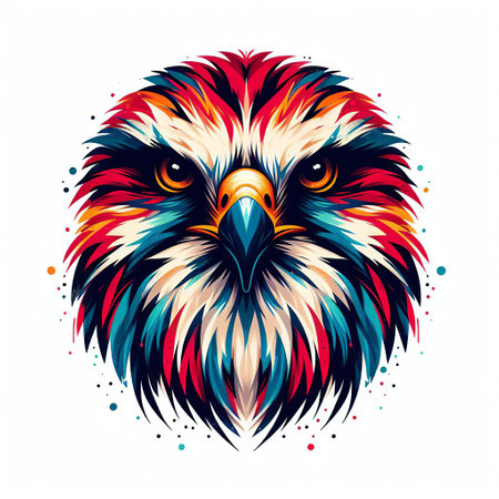 Eagle head vector illustration. Tattoo design. Vector illustration.の素材