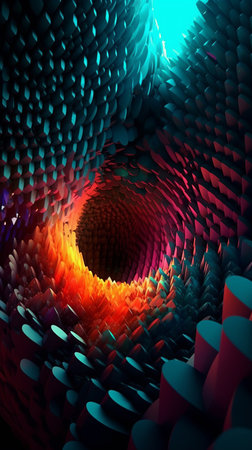3d rendering of abstract geometric composition,digital art works.の素材