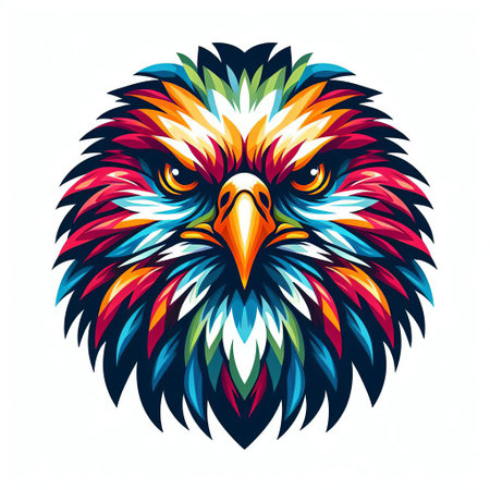 Eagle head vector illustration isolated on white background for t-shirt designの素材
