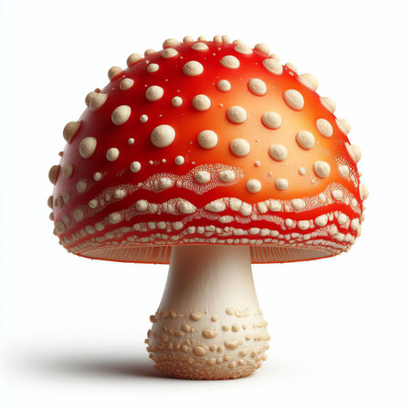 Fly agaric mushroom isolated on white background.の素材