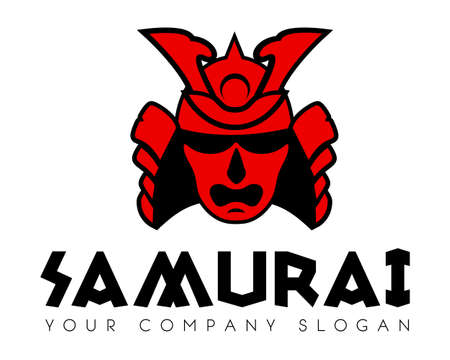 Samurai face mask vector icon templateのイラスト素材