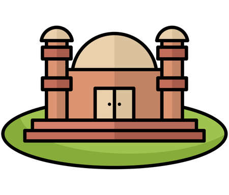 Minimalist mosque vector illustration with a calm color themeのイラスト素材