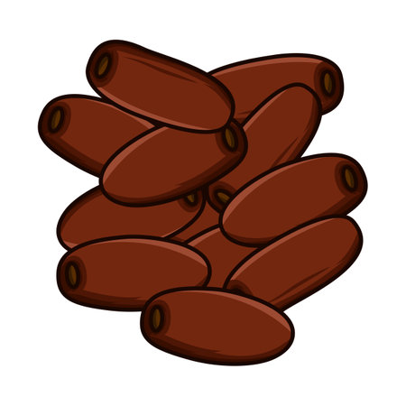 Sweet dates icon in cartoon style isolated on white background. Sweets symbol stock vector illustration.のイラスト素材