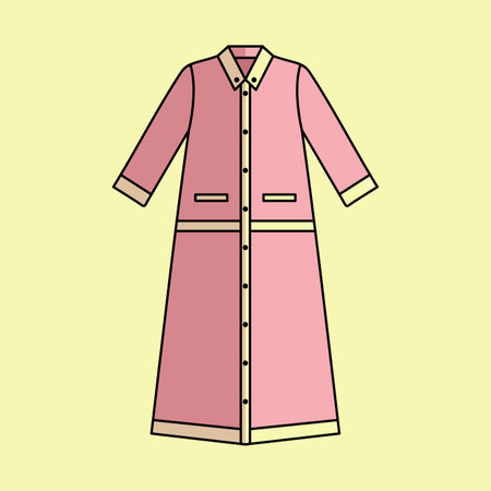 Women's clothing. Women's coat. Vector illustration in flat style.のイラスト素材