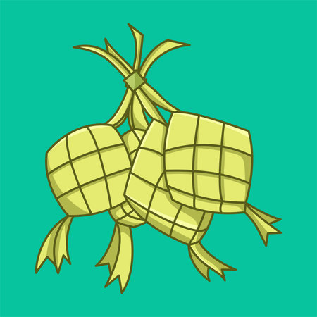 Rice dumplings. Vector illustration on a green background.のイラスト素材
