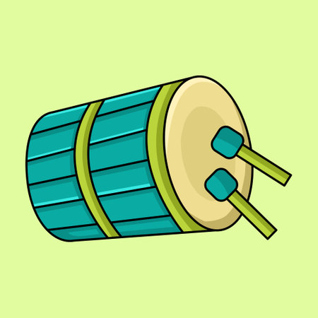 Drum icon. Musical instrument. Vector illustration in cartoon style.のイラスト素材