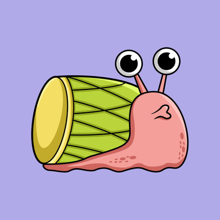 Cute Snail Mascot Character. Vector Illustration.のイラスト素材