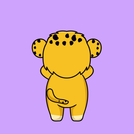 Cute cartoon tiger. Vector illustration of a wild animal in a flat style.のイラスト素材