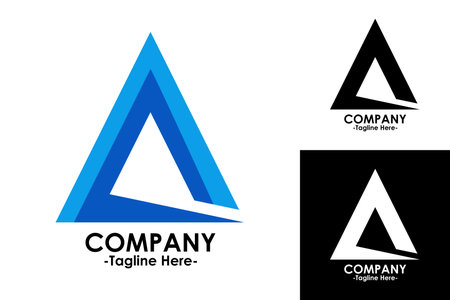company logo icon element template letter A blue triangle vector graphic art illustrationのイラスト素材
