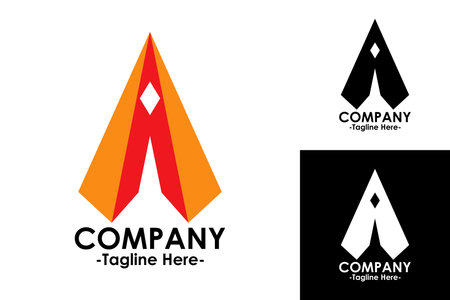 company logo icon element template black orange triangle arrow vector graphic art illustrationのイラスト素材