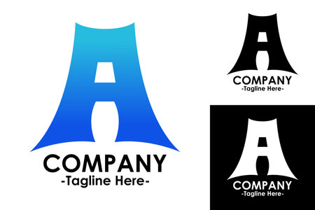 company logo icon element template letter A in blue color vector illustration.のイラスト素材