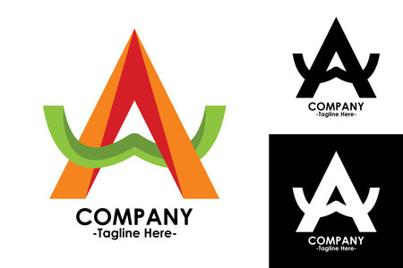 company logo icon element template letter A 3D triangle arrow vector illustrationのイラスト素材