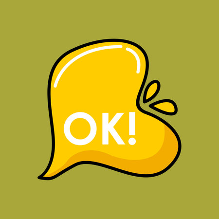 Speech bubble with OK text. Vector illustration in flat style.のイラスト素材