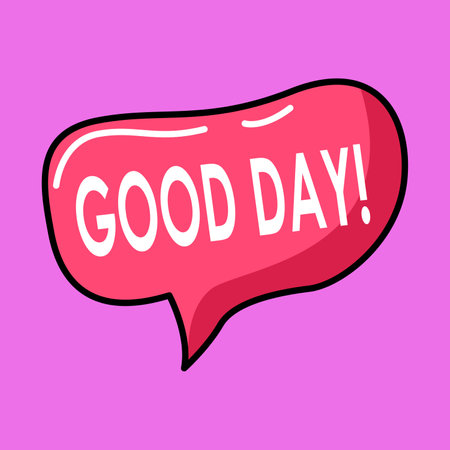 Good Day hand drawn lettering on pink background. Vector illustration.のイラスト素材