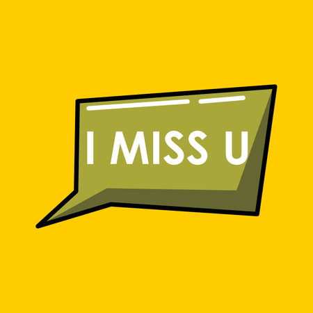 inscription in the speech bubble I miss you vector illustration eps 10のイラスト素材