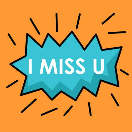 I miss you speech bubble flat icon. Vector illustration. Eps 10のイラスト素材