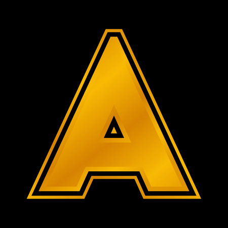Vector alphabet letters A in elegant gold colorのイラスト素材
