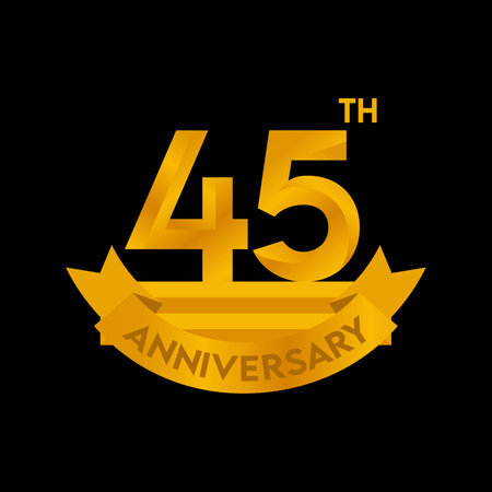 Anniversary celebration 45th anniversary logo. 45th birthday icon.のイラスト素材