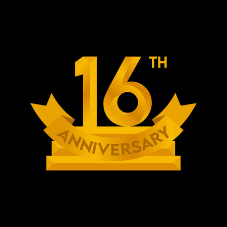 Anniversary celebration design, vector illustration eps 10. gold and black backgroundのイラスト素材