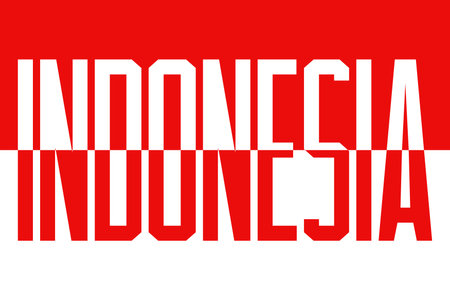 Indonesia national flag in official colors and Proportion Correctlyのイラスト素材