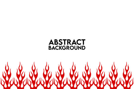 Abstract red fire flames on white background. Vector illustration for your designのイラスト素材