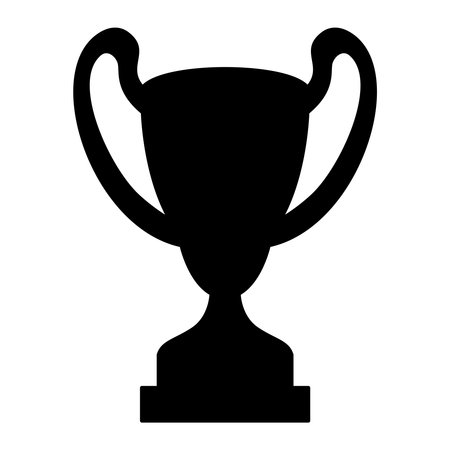 Trophy Cup flat icon. Vector black symbol on white background. Isolated illustration.のイラスト素材