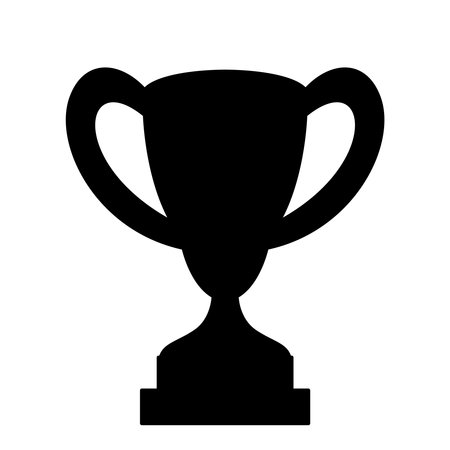 Trophy cup black simple icon isolated on white background for web designのイラスト素材