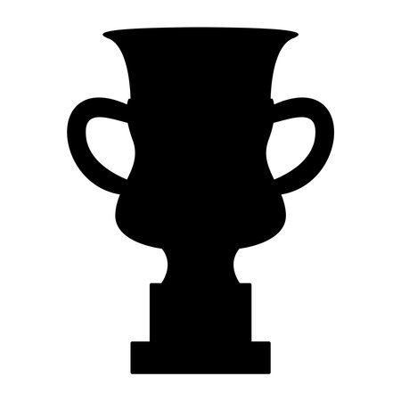 Trophy Cup flat icon. Vector black symbol on a white background.のイラスト素材