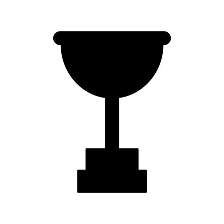 trophy cup icon over white background. silhouette style. vector illustrationのイラスト素材