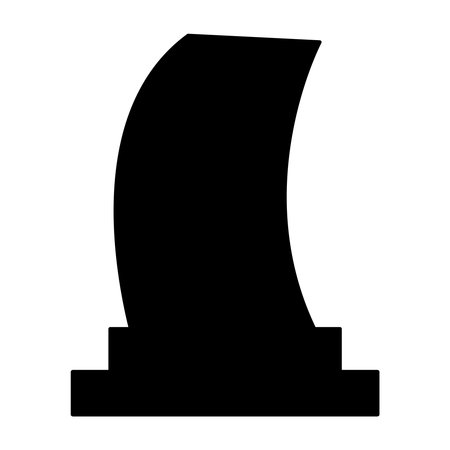Gravestone flat icon. Vector black symbol on a white background.のイラスト素材