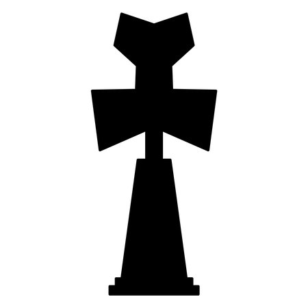 Cemetery vector icon. Style is flat icon symbol, black color, white background.のイラスト素材