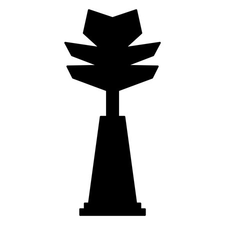 Signpost flat icon. Vector black symbol. Pictogram is isolated on a white background. Designed for web and software interfaces.のイラスト素材