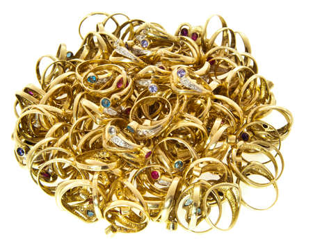 Bulk of golden ringsの写真素材