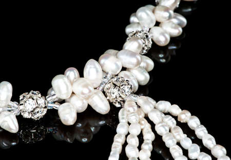 A pearl necklace (close-up)の写真素材